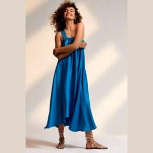 Anthropologie Vibrant Flowy Midi Dress - New Women's Large Petite